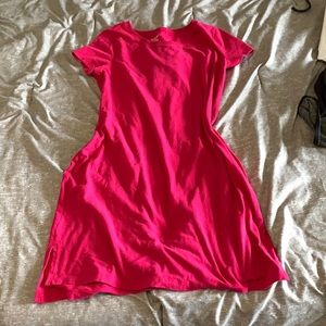 Pink t-shirt dress